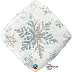 BALAO 18" DIAMANTE HOL PC1 SNOWFLAKE SPARKLES WHITE