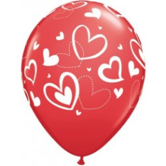 BALAO 11" R VERMELHO PC50 MIX DE CORACOES