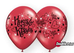 BALAO 11" R VERMELHO RUBI PC50 LOVE YOU-HUGS E KISSES