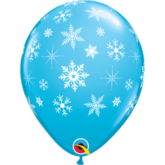 BALAO 11" R AZUL OVO PC50 SNOWFLAKES & SPARKLES-A-RND