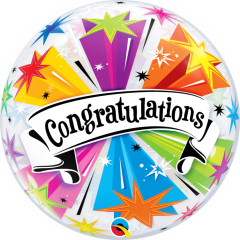 BALAO 22" BUBBLE SIMPLES PC1 CONGRATULATIONS BANNER BLAST