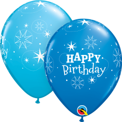 BALAO 11" R AZUL E/AZUL O PC50 HAPPY BIRTHDAYBRILHO