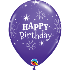 BALAO 11" R VIOLETA/LILAS PC50 BDAY SPARKLE