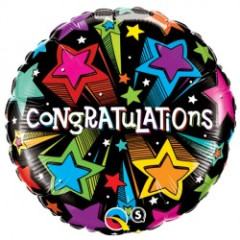BALAO 18" REDONDO PC1 CONGRATULATIONS ESTRELAS