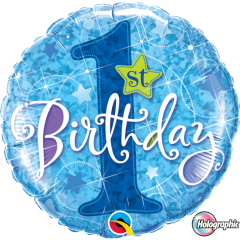 BALAO 18" REDONDO HOL PC1 1ST BDAY STARS BLUE