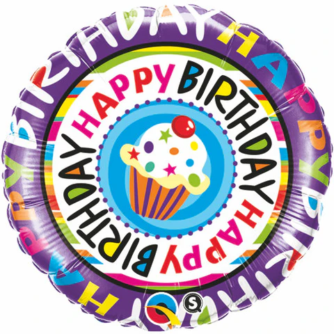 BALAO 18" REDONDO PC1 BIRTHDAY-CUPCAKE REPETIDO