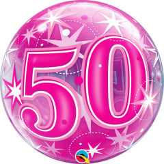 BALAO 22" BUBBLE SIMPLES PC1 50-ROSA EXPLOSAO