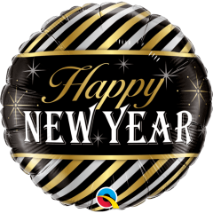 BALAO 18" REDONDO PC1 NEW YEAR DIAGONAL STRIPES
