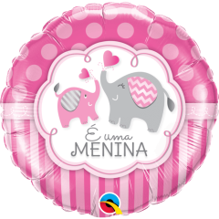 BALAO 18" REDONDO PC1 E UMA MENINA ELEPHANTS