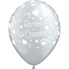 BALAO 11" R PRATA PC50 RECEM-CASADOS HEARTS