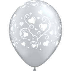 BALAO 11" R PRATA PC50 RECEM-CASADOS HEARTS