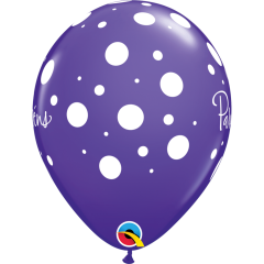 BALAO QUALATEX 11" ESTAMPADO - PACOTE FESTIVO DOTS COM 6 UNIDADES - PARABENS