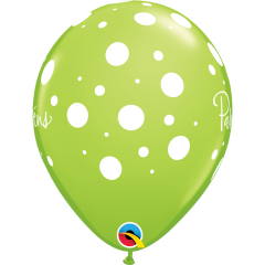 BALAO QUALATEX 11" ESTAMPADO - PACOTE FESTIVO DOTS COM 6 UNIDADES - PARABENS