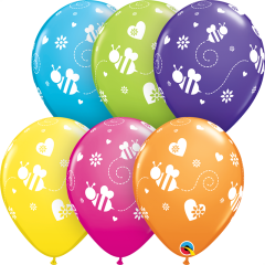 BALAO 11" R SORT TROP PC50 ABELHAS VOANDO E CORACOES