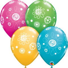 BALAO 11" R SORT ESP PC50 CIRCULOS DE RABISCOS E FLORES
