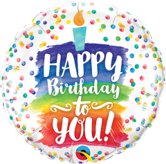 BALAO 18" REDONDO PC1 BDAY RAINBOW STRIPES