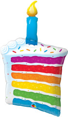 BALAO 42" SHAPE PC1 RAINBOW CAKE & CANDLE