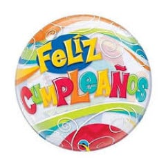 BALAO 22" BUBBLE SIMPLES PC1 FELIZ CUMPLEANOSFESTA