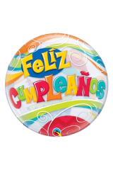 BALAO 22" BUBBLE SIMPLES PC1 FELIZ CUMPLEANOSFESTA