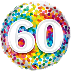 BALAO 18" REDONDO PC1 60 RAINBOW CONFETTI
