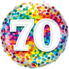 BALAO 18" REDONDO PC1 70 RAINBOW CONFETTI