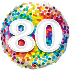 BALAO 18" REDONDO PC1 80 RAINBOW CONFETTI
