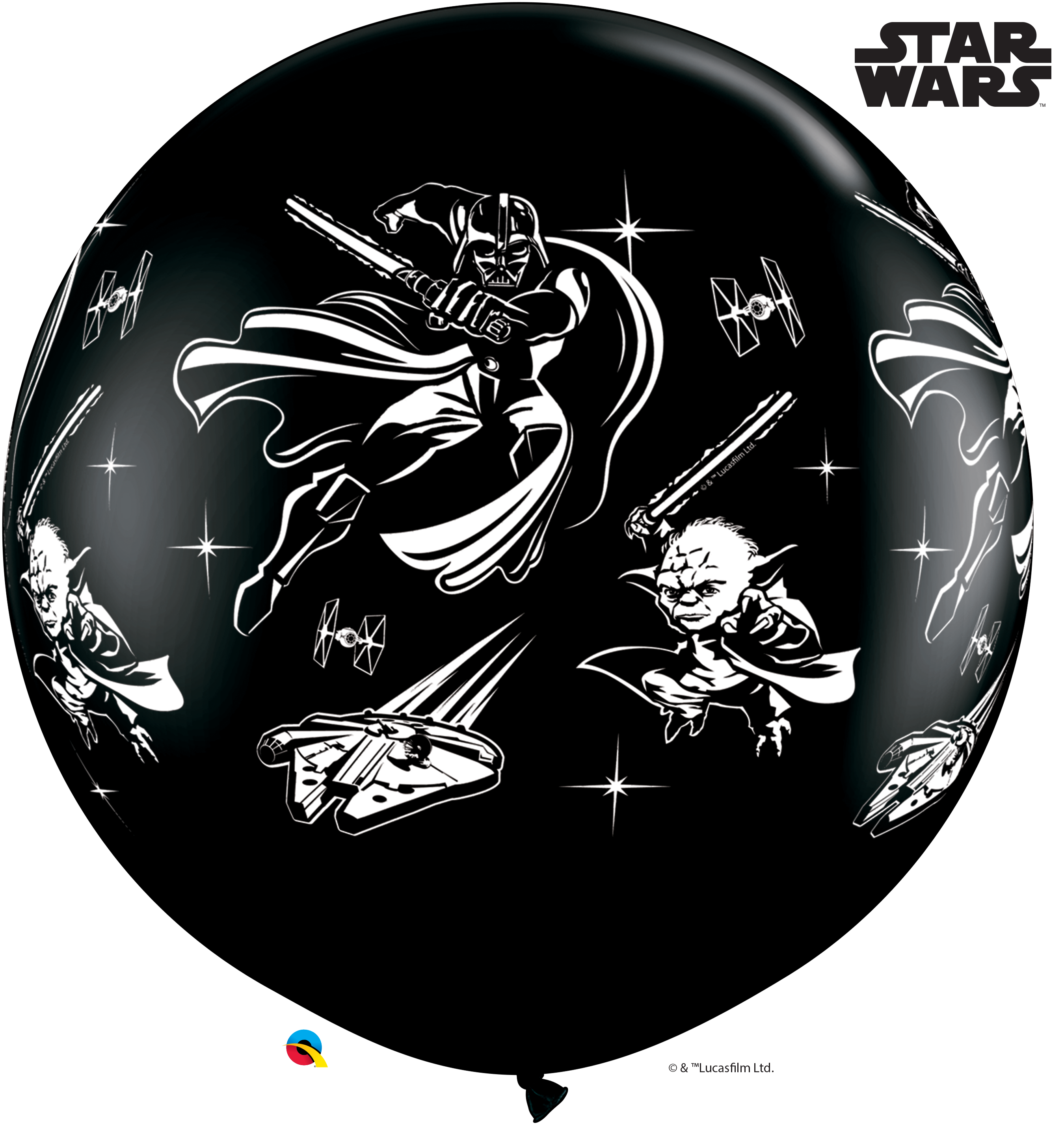BALAO 3' R PRETO ONX PC2 STAR WARS: DARTH VADER & YODA