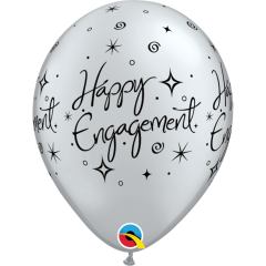 BALAO QUALATEX 11" ESTAMPADO - PACOTE FESTIVO  COM 6 UNIDADES - HAPPY ENGAGEMENT - FELIZ NOIVADO
