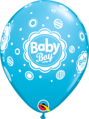 BALAO QUALATEX 11" ESTAMPADO - PACOTE FESTIVO COM 6 UNIDADES - BABY BOYBOLINHAS