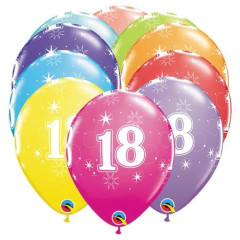 BALAO QUALATEX 11" ESTAMPADO - PACOTE FESTIVO COM 6 UNIDADES - NO. 18