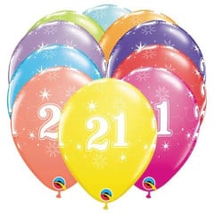 BALAO QUALATEX 11" ESTAMPADO - PACOTE FESTIVO COM 6 UNIDADES - NO. 21