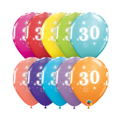 BALAO QUALATEX 11" ESTAMPADO - PACOTE FESTIVO COM 6 UNIDADES - 30