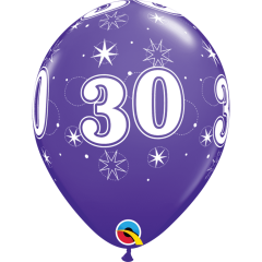 BALAO QUALATEX 11" ESTAMPADO - PACOTE FESTIVO COM 6 UNIDADES - 30