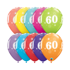 BALAO QUALATEX 11" ESTAMPADO - PACOTE FESTIVO COM 6 UNIDADES - 60