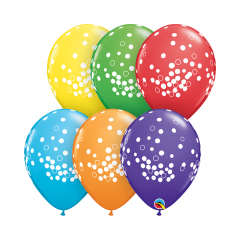 BALAO 11" R ARCO-IRIS PC50 CONFETTI DOTS