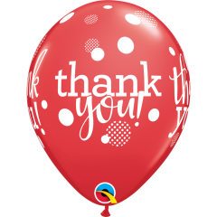 BALAO 11" R SORT FESTIVO PC50 THANK YOU DOTS UPON DOTS