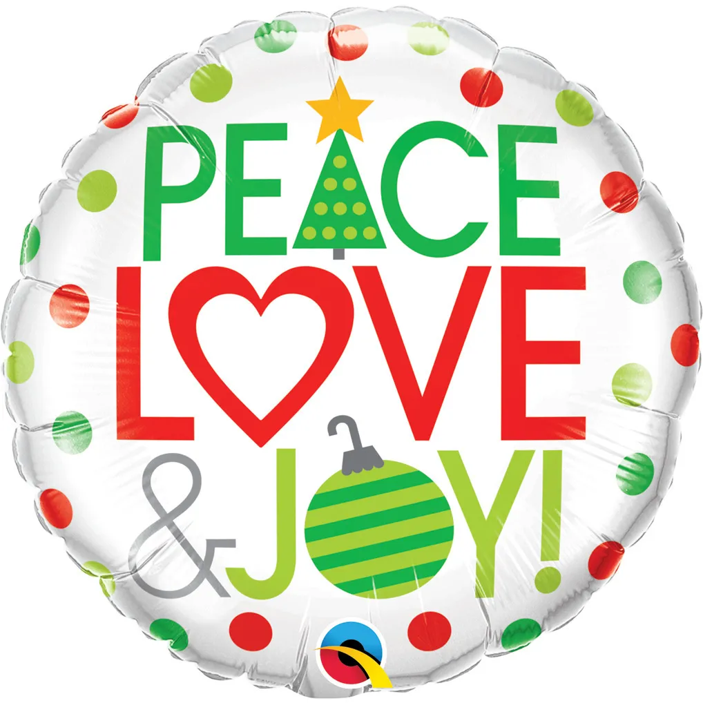 BALAO 18" REDONDO PC1 PEACE LOVE & JOY!