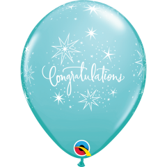BALAO QUALATEX 11" ESTAMPADO - PACOTE FESTIVO COM 6 UNIDADES - CONGRATULATIONS - PARABENS