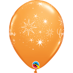 BALAO QUALATEX 11" ESTAMPADO - PACOTE FESTIVO COM 6 UNIDADES - CONGRATULATIONS - PARABENS