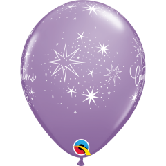 BALAO QUALATEX 11" ESTAMPADO - PACOTE FESTIVO COM 6 UNIDADES - CONGRATULATIONS - PARABENS