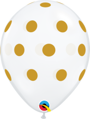 BALAO 11" R DIAMANTE TRAN PC50 BIG POLKA DOTS (GLD)