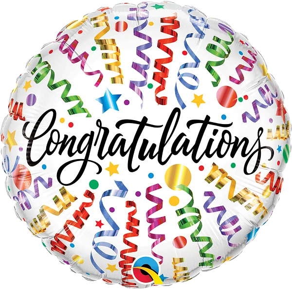 BALAO 18" REDONDO PC1 CONGRATULATIONS SERPENTINAS