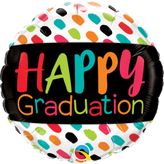 BALAO 18" REDONDO PC1 HAPPY GRADUATION COLOR DABS