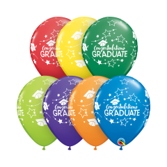 BALAO 11" R SORT CARNAVAL PC50 CONGRATULATIONS GRADUATE STARS