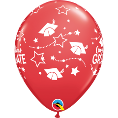 BALAO 11" R SORT CARNAVAL PC50 CONGRATULATIONS GRADUATE STARS