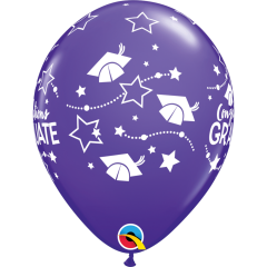 BALAO 11" R SORT CARNAVAL PC50 CONGRATULATIONS GRADUATE STARS