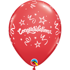 BALAO 11" R SORT CARNAVAL PC50 CONGRATULATIONS STREAMERS