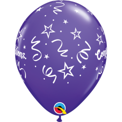BALAO 11" R SORT CARNAVAL PC50 CONGRATULATIONS STREAMERS