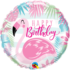 BALAO 18" REDONDO PC1 BDAY PINK FLAMINGO