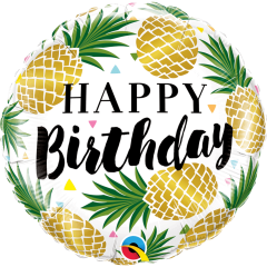 BALAO 18" REDONDO PC1 BDAY GOLDEN PINEAPPLES